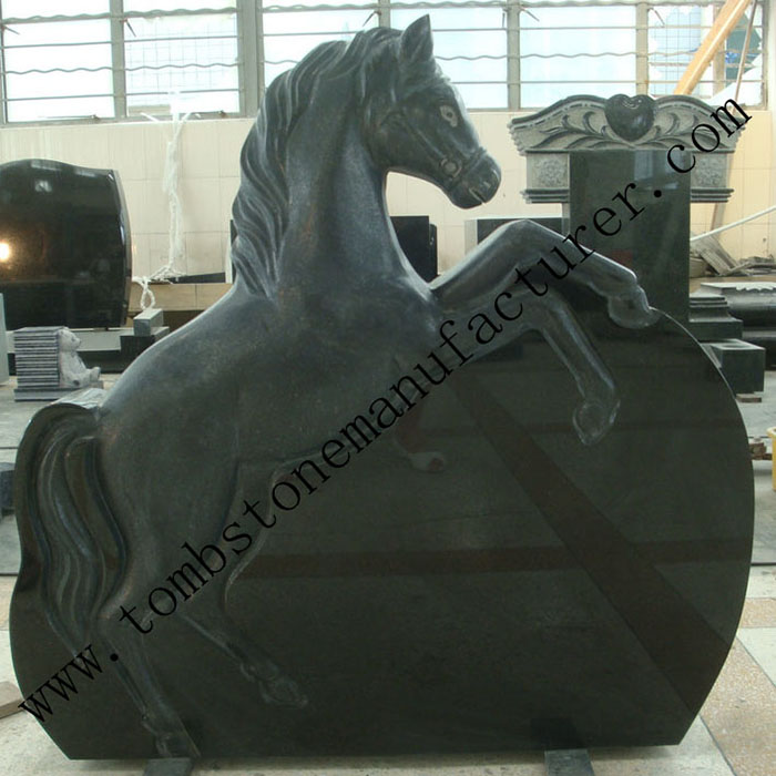horse carving headstone1